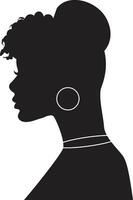 zwart vrouwen geschiedenis maand. kant visie silhouet van vrouwen hoofd. vlak stijl illustratie vector