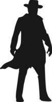 cowboy silhouet met paard en touw. illustratie ontwerp. vector