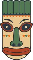 hawaiiaans tiki masker in vlak ontwerp. geïsoleerd illustratie vector