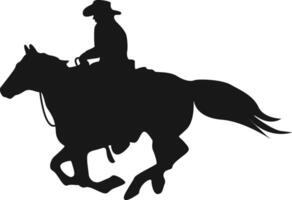 cowboy silhouet met paard en touw. illustratie ontwerp. vector