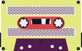 retro cassette plakband in klassiek ontwerp en vorm geven aan. wijnoogst audio plakband. geïsoleerd icoon vector