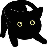 Internationale kat dag silhouet. illustratie van zwart schattig kat. geïsoleerd Aan wit achtergrond. vector