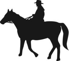 cowboy silhouet met paard en touw. illustratie ontwerp. vector