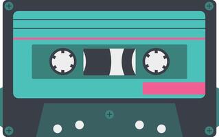 retro cassette plakband in klassiek ontwerp en vorm geven aan. wijnoogst audio plakband. geïsoleerd icoon vector