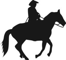 cowboy silhouet met paard en touw. illustratie ontwerp. vector