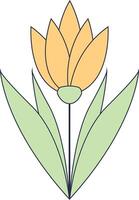 hand- getrokken bloemen botanisch Afdeling. met vlak ontwerp. geïsoleerd illustratie. vector