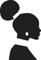zwart vrouwen geschiedenis maand. kant visie silhouet van vrouwen hoofd. vlak stijl illustratie vector