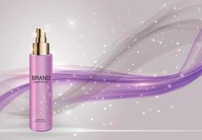 ontwerp cosmetica productsjabloon voor advertenties of tijdschriftachtergrond. 3D-realistische vectorillustratie vector