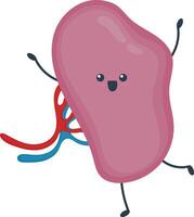 schattig tekenfilm menselijk anatomie intern organen karakter Aan wit achtergrond. vlak stijl illustratie. vector