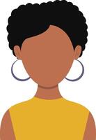 Afrikaanse vrouw avatar met portret stijl. illustratie Aan wit achtergrond. vector