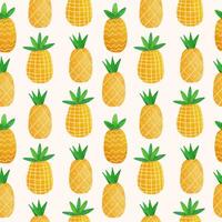 waterverf ananas en tropisch bladeren naadloos patroon vector