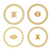 gouden ketting sieraden op witte achtergrond. vector illustratie