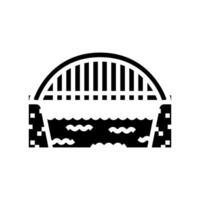 boogpees brug glyph icoon illustratie vector