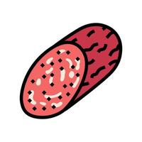 salami worst vlees kleur icoon illustratie vector