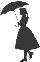 silhouet onafhankelijk Duitsland Dames vervelend dirndl met paraplu zwart kleur enkel en alleen vector