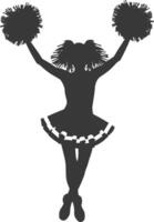 silhouet cheerleader in actie vol lichaam zwart kleur enkel en alleen vector