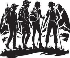 silhouet van een reiziger Aan vakantie illustratie vector