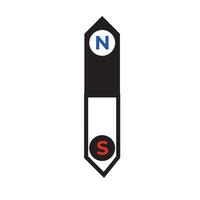 bar magneet icoon. n-pool en s-paal magneten. vector