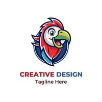 vogel staand Aan Afdeling mascotte logo ontwerp vectore vector