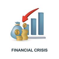 financieel crisis icoon. 3d illustratie van economisch crisis verzameling. creatief financieel crisis 3d icoon voor web ontwerp, Sjablonen, infographics en meer vector