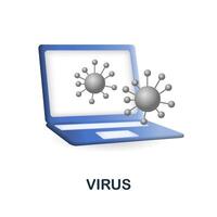 virus icoon. 3d illustratie van cybercriminaliteit verzameling. creatief virus 3d icoon voor web ontwerp, Sjablonen, infographics en meer vector