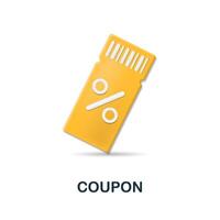 coupon icoon. 3d illustratie van e-commerce verzameling. creatief coupon 3d icoon voor web ontwerp, Sjablonen, infographics en meer vector