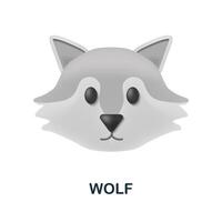 wolf icoon. 3d illustratie van dier hoofd verzameling. creatief wolf 3d icoon voor web ontwerp, Sjablonen, infographics en meer vector