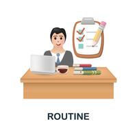 routine- icoon. 3d illustratie van menselijk produktiviteit verzameling. creatief routine- 3d icoon voor web ontwerp, Sjablonen, infographics en meer vector