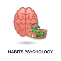 gewoonten psychologie icoon. 3d illustratie van neuromarketing verzameling. creatief gewoonten psychologie 3d icoon voor web ontwerp, Sjablonen, infographics en meer vector