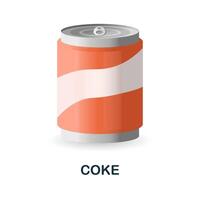 cokes icoon. 3d illustratie van snel voedsel verzameling. creatief cokes 3d icoon voor web ontwerp, Sjablonen, infographics en meer vector