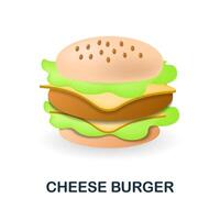 kaas hamburger icoon. 3d illustratie van snel voedsel verzameling. creatief kaas hamburger 3d icoon voor web ontwerp, Sjablonen, infographics en meer vector