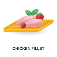 kip filet icoon. 3d illustratie van voedsel markt verzameling. creatief kip filet 3d icoon voor web ontwerp, Sjablonen, infographics en meer vector