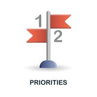 prioriteiten icoon. 3d illustratie van prestatie verzameling. creatief prioriteiten 3d icoon voor web ontwerp, Sjablonen, infographics en meer vector