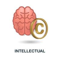 intellectueel icoon. 3d illustratie van prestatie verzameling. creatief intellectueel 3d icoon voor web ontwerp, Sjablonen, infographics en meer vector