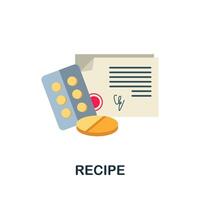 recept vlak icoon. gekleurde teken van antibiotica weerstand verzameling. creatief recept icoon illustratie voor web ontwerp, infographics en meer vector