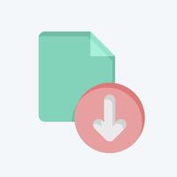 icoon document. verwant naar knop downloaden symbool. kleur maat stijl. gemakkelijk ontwerp illustratie vector