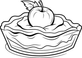 appel taart icoon. schets illustratie van appel taart icoon voor web vector