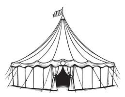 circus tent hand- getrokken schetsen vector