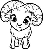 mascotte illustratie van schattig schapen dier voor kleur boek vector