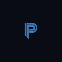 een eenvoudig en modern initiaal p-logo vector