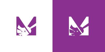 modern en verfijnd huisreiniger eerste letter m logo-ontwerp vector