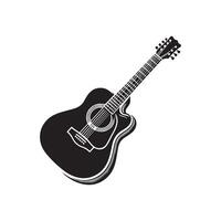 gitaar silhouet vlak illustratie. vector