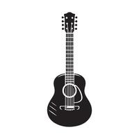 gitaar silhouet vlak illustratie. vector