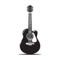 gitaar silhouet vlak illustratie. vector