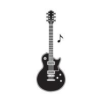 gitaar silhouet vlak illustratie. vector