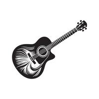 gitaar silhouet vlak illustratie. vector