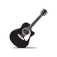 gitaar silhouet vlak illustratie. vector