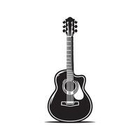 gitaar silhouet vlak illustratie. vector