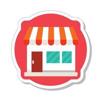 ecommerce op te slaan sticker online op te slaan sticker online boodschappen doen sticker vector