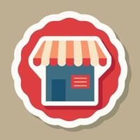 ecommerce op te slaan sticker online op te slaan sticker online boodschappen doen sticker vector